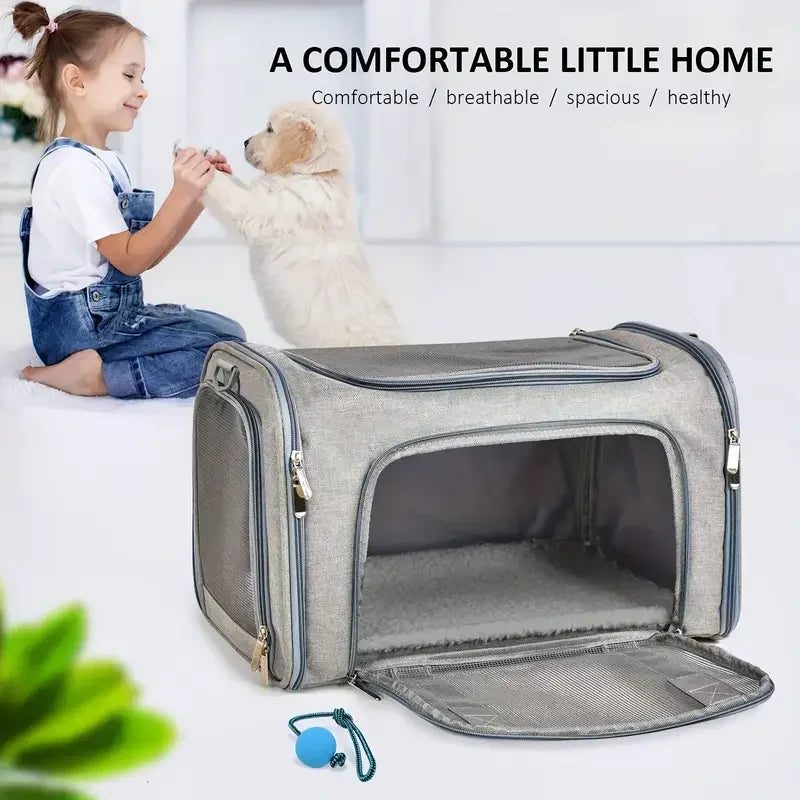Pet Carrier Bag Side Ventilated Backpack Travel Bag Airline Approved Transport for Small Dogs Outgoing