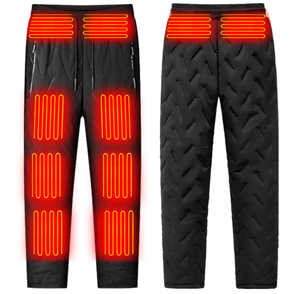 Unisex Heating Pants 10 Heating Zones Electric Thermal Trousers 3 Temperature Modes Waterproof Winter