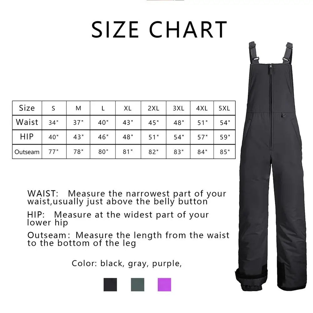 Men Warm Winter Ski Pants Breathable Women's  Waterproof Windproof Male Snowboard Bib Adult Suspenders Snow Pants Overalls