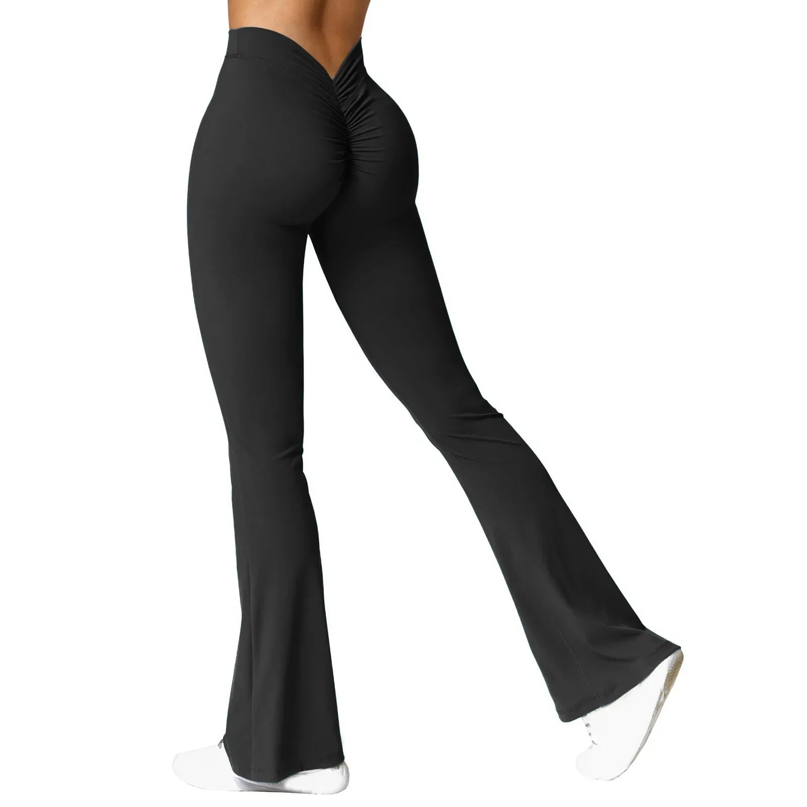 Fashion flared pants women's V back waist sports pants high waist buttocks beautiful buttocks fitness pants