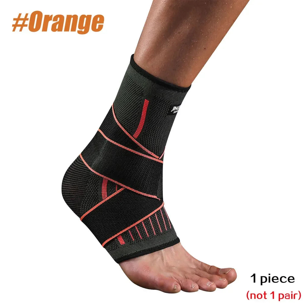 1 Pcs Ankle Brace Compression Sleeve, Adjustable Ankle Support Strap for Sprained, Plantar Fasciitis,