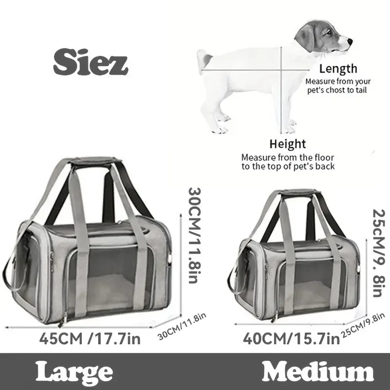 Pet Carrier Bag Side Ventilated Backpack Travel Bag Airline Approved Transport for Small Dogs Outgoing