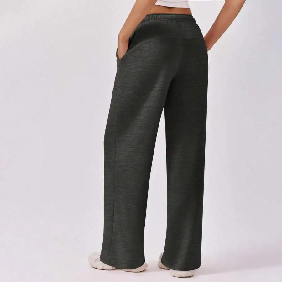 Women's Wide Leg Lounge Pants with Drawstring Waist and Pockets