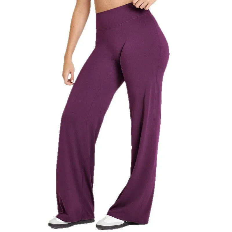 NCLAGEN Straight-Leg Pants Ultra Soft Butter Fabric Women's Mid-Waist Yoga Pants