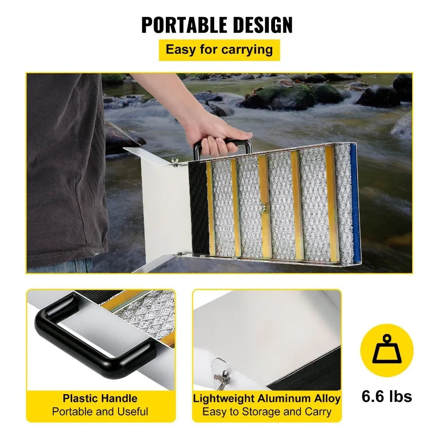 Aluminum Alloy Sluice Box Compact 30 Long Sluice Boxes for Gold Portable Sluice Boxes w Mine
