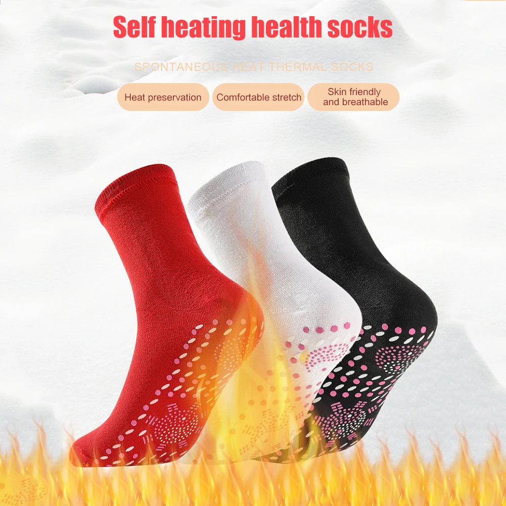 1-3Pair Self Heating Socks Winter Skiing Warm Socks Pain Relief Whole Foot One Size Socks Tourmaline Cold-Resistant