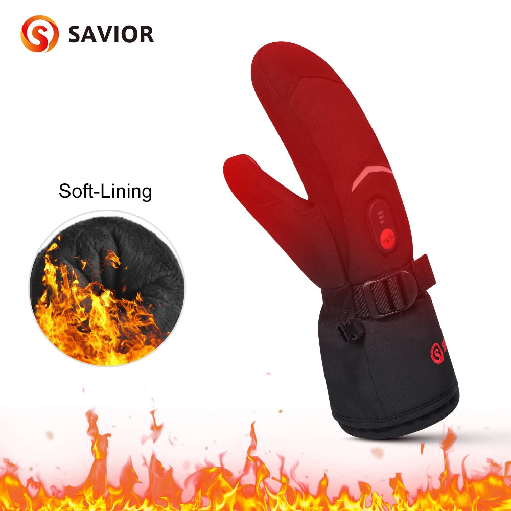 Waterproof Gloves Crab Finger Style Heating Hand Warm Electric Thermal