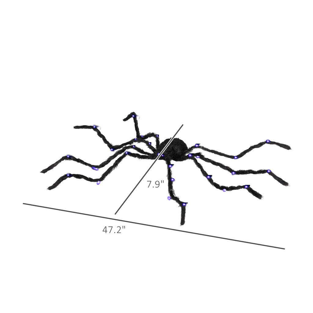 3.25" Outdoor Halloween Decoration, Light-up Oversized Spider Halloween Prop with Light Up Bendable Legs