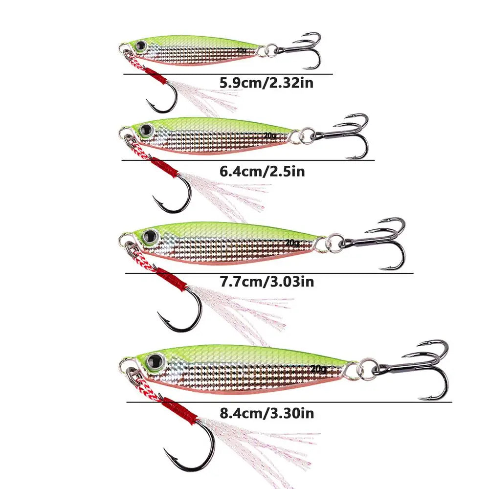 4PCS New Mixed Sea Fishing Jigs Saltwater Ice Fishing Jigs Kit Vertical Hard Swimbait Metal Spoons Lures