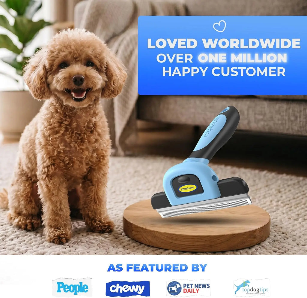 Dog Brush for Shedding – Stainless Steel Deshedding Brush for Dogs & Cats, Removes Loose Undercoat Hair, Reduces Shedding