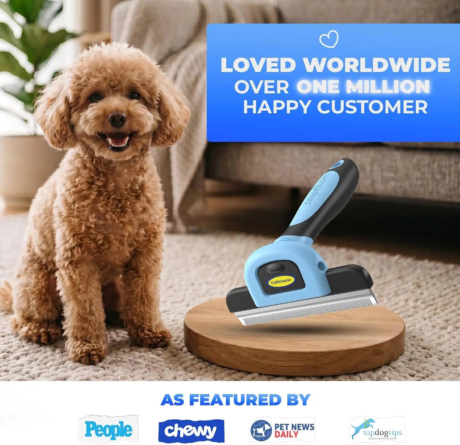 Dog Brush for Shedding – Stainless Steel Deshedding Brush for Dogs & Cats, Removes Loose Undercoat Hair, Reduces Shedding