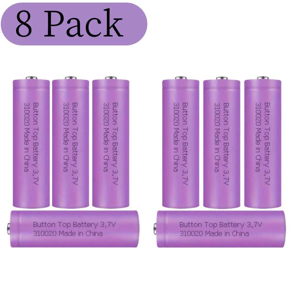 8 Pack 3.7V 2000mAh Rechargeable Lithium Li-ion Batteries for Camera Flashlight Torch Headlamp