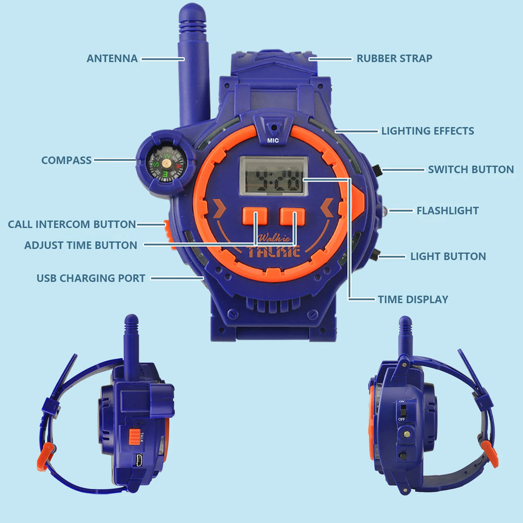Kids Walkie Talkie Watch Style Rechargeable