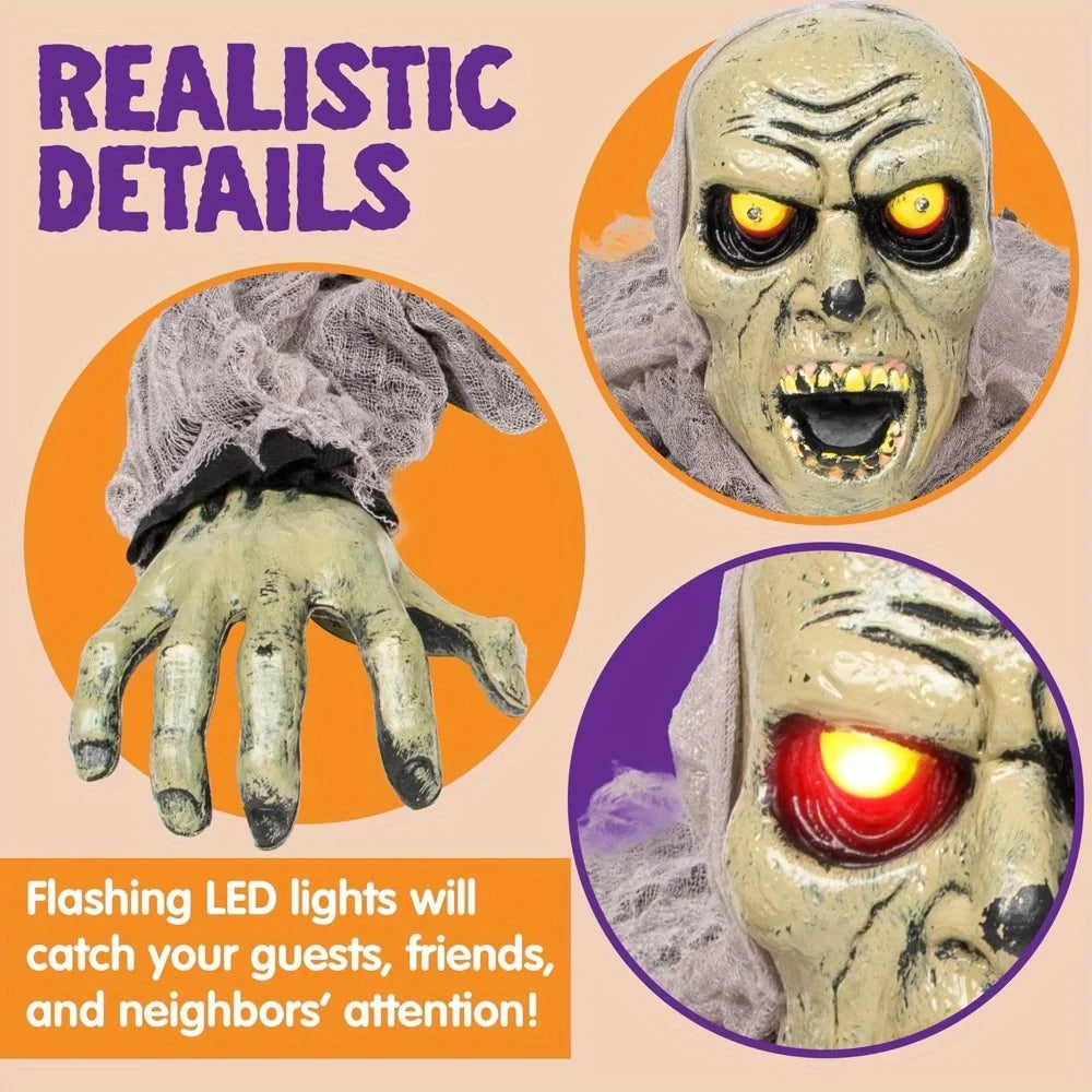Halloween Decor Groundbreaker Zombie with Sound and Flashing Eyes for Halloween