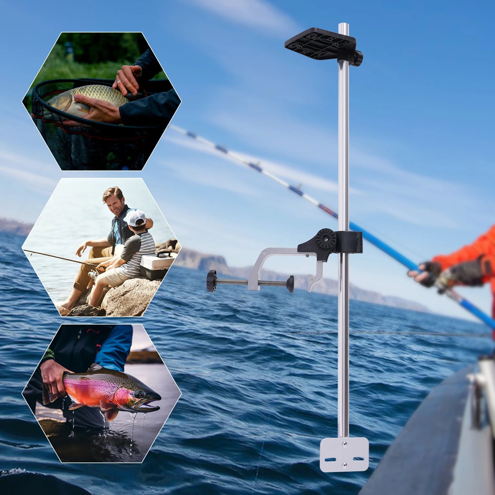 Portable Fishfinder Bracket 360 °rotatable Function with Fish Finder Mount