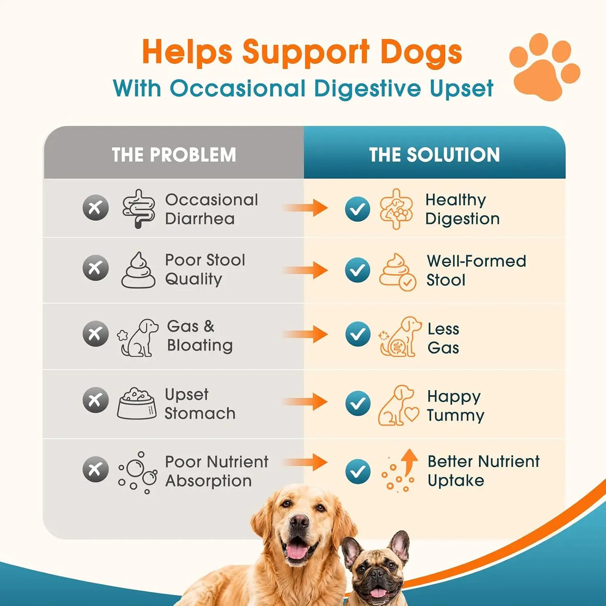 120 Soft Chews Probiotics for Dogs Digestion & Stool Support – Bacillus Coagulans + FOS Prebiotics + Digestive Enzymes Formula