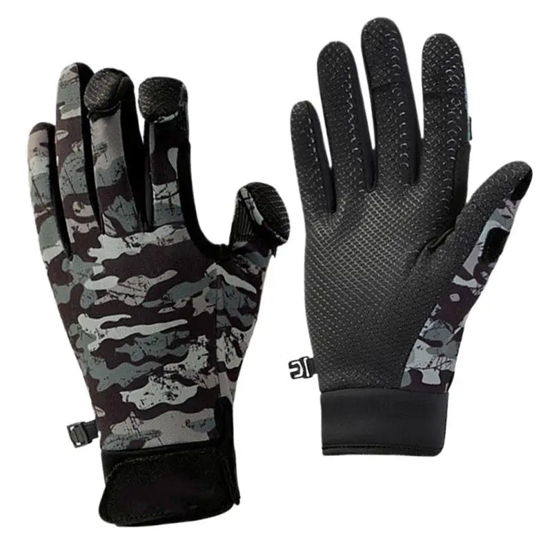 Ice Fishing Fingerless Gloves Touchscreen Non-Slip Fishing Equipment