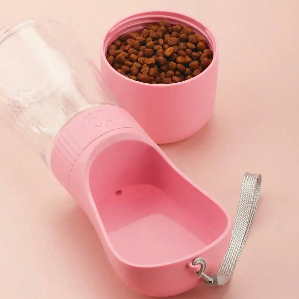 2 in 1 Dog Water Bottle Portable Pet Travel Water Food Container, 320ml Water 170ml Food / 330ml Single Water
