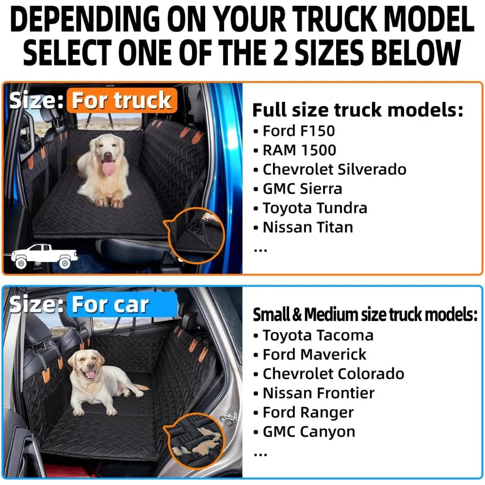 Truck Dog Seat Cover Back Seat,Back Seat Extender for Truck,Dog Hammock,Hard Bottom Car Seat Cover