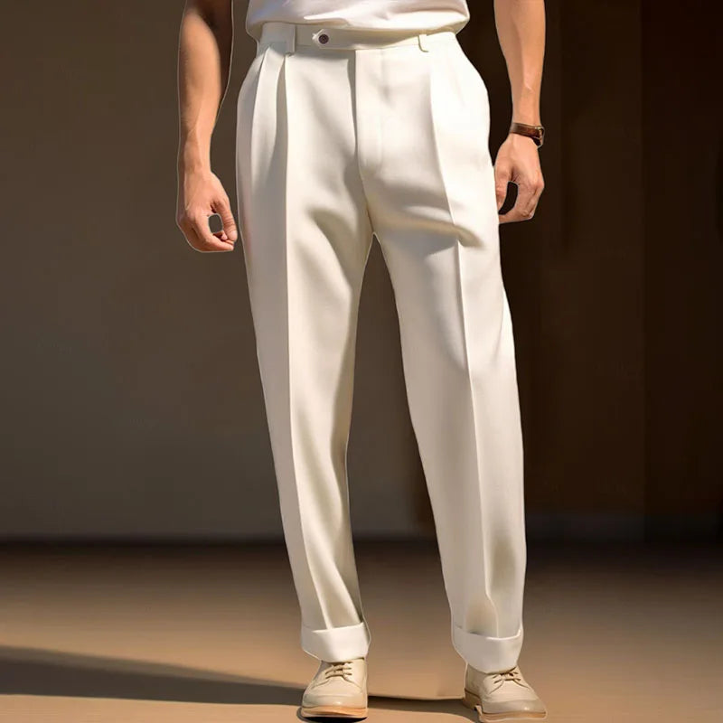 Men s  Fit Dress Pants Solid Color Flat Front Trousers Classic Business Casual Suit Pants