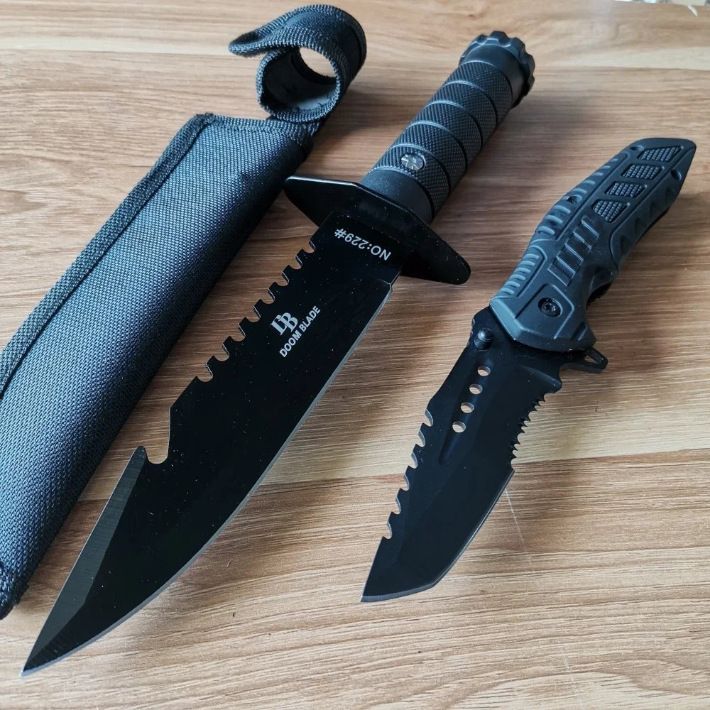 Premium Stainless Steel Knife Set: Fixed & Folding Blades and Rust-Resistant