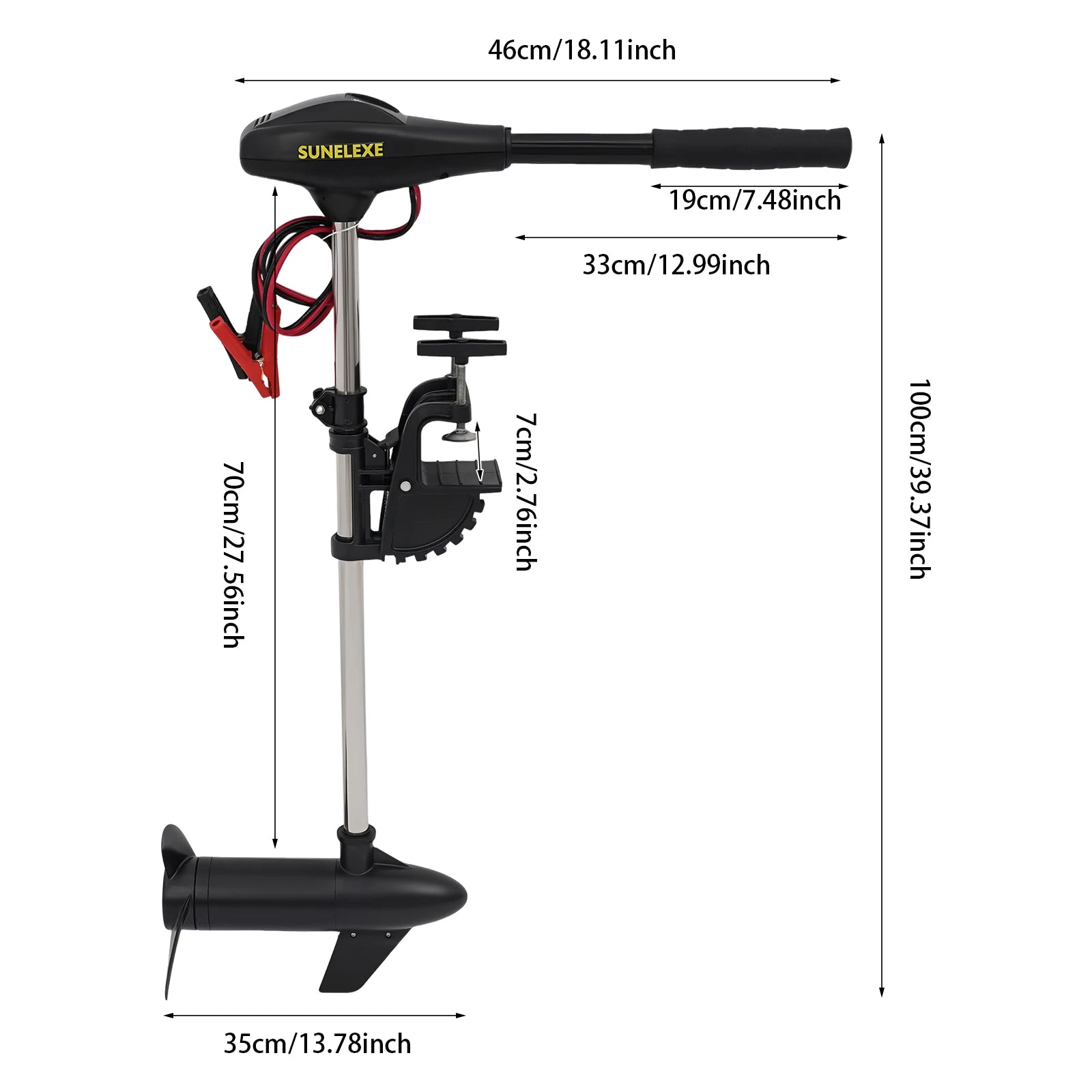 40 pound Retractable Electric Trolling Motor 12V Electric Outboard Motor for Inflatable Boats Kayaks  Small Vessels