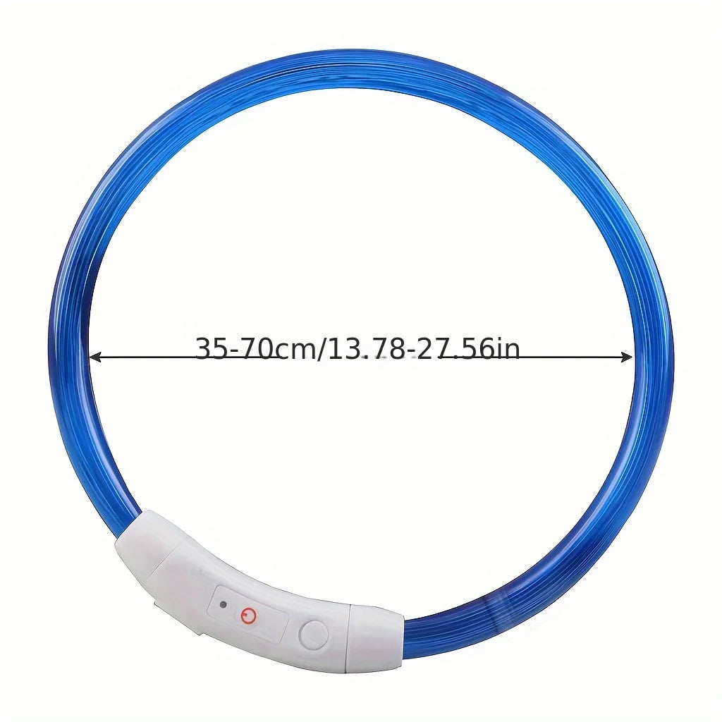 New LED Dog Collar USB Rechargeable，3 Mode Adjustable, Safe Reflective Pet Collar