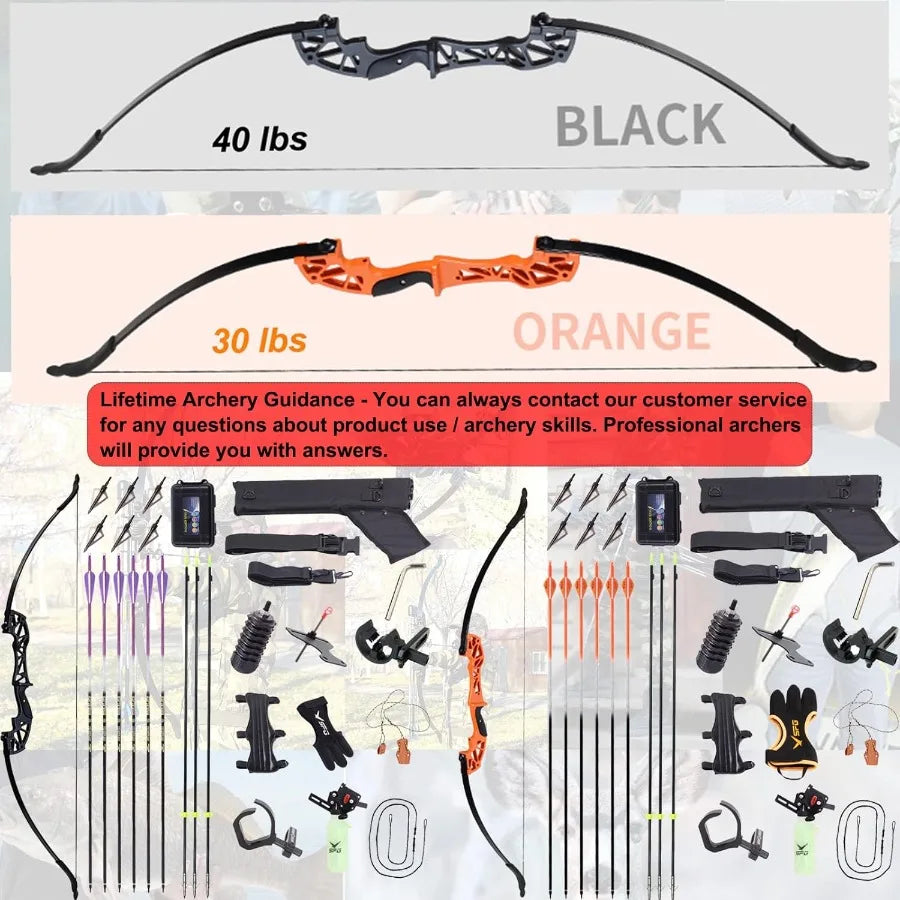 SOPOGER Bowfishing Recurve Bows Set Archery Bow Kits Package Dual Use Hunting Practice Shooting Fish