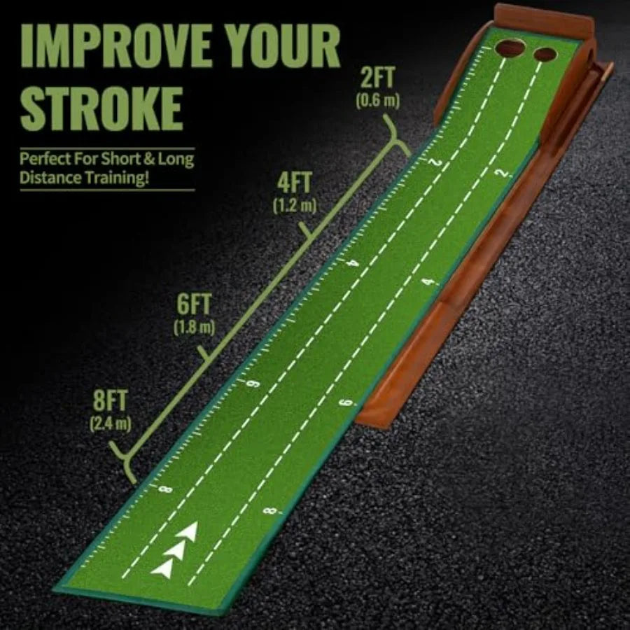 Putting Mats for Home Office and Outdoor Use Wrinkle Free Design with Auto Ball Return