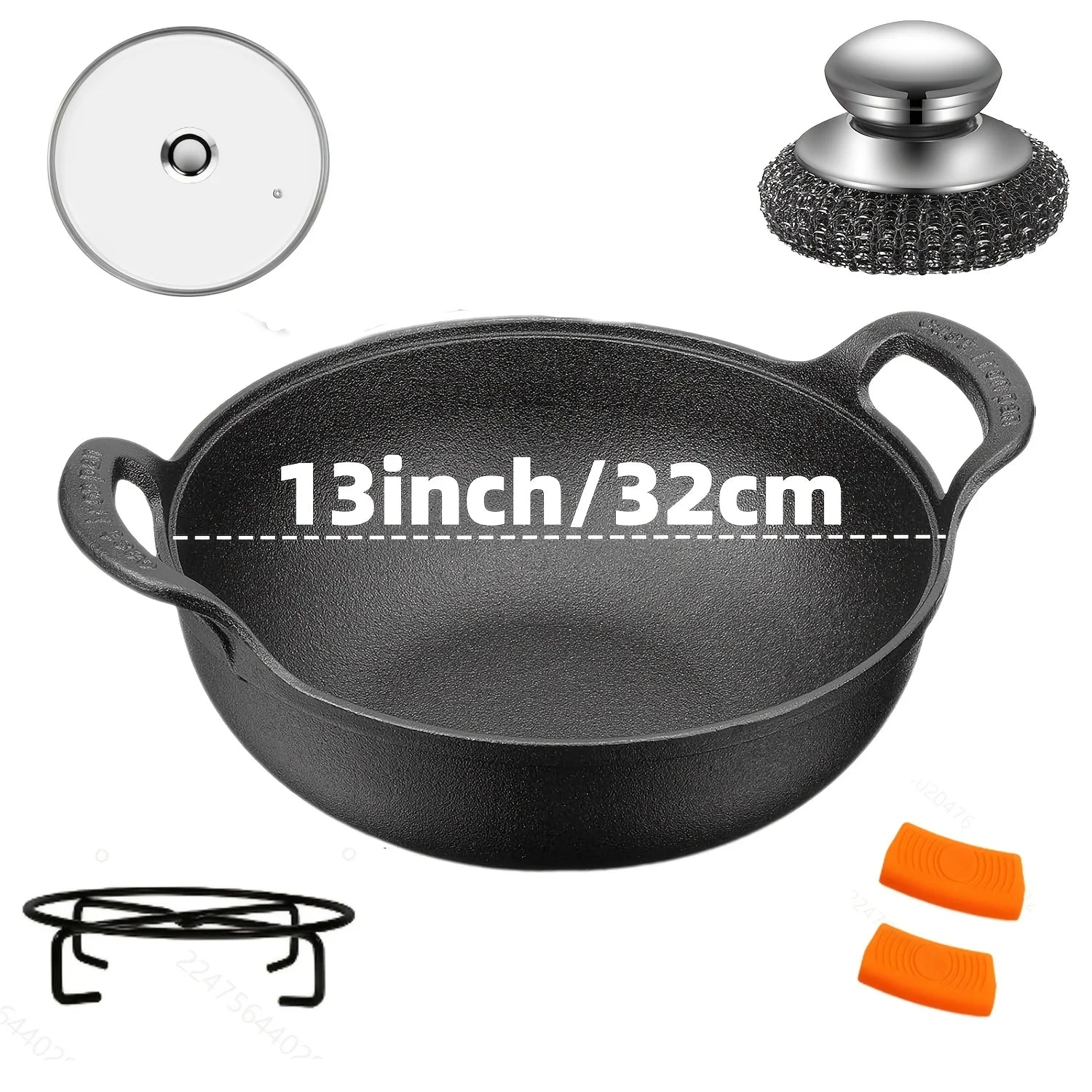 3PCS Cast Iron Skillet Set (6/8/10 Inch)
