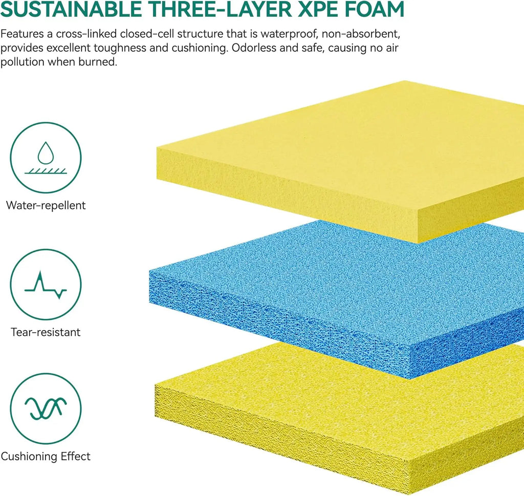 9'/12' Lily Pad Floating Mat Portable Outdoor Water Floating Mat, 3-Layer XPE Floating Island