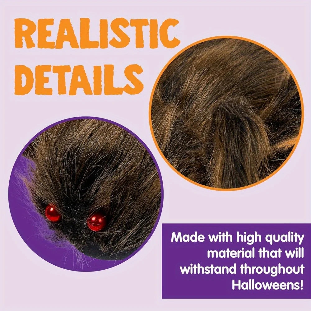 Large Giant Spider Halloween Outdoor Decorations Scary Large Spider Props Brown (Standing Height Is 15 Inches)