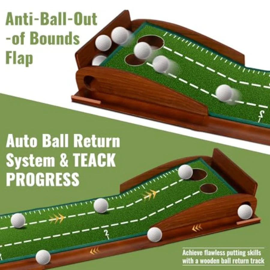 Putting Mats for Home Office and Outdoor Use Wrinkle Free Design with Auto Ball Return