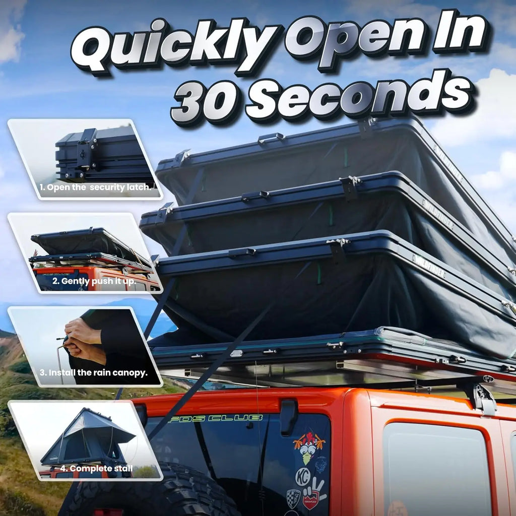 Rooftop Tent Hard Shell Roof Top Suitable for Jeep SUV Truck Van,Camping Car Roof for 2-3 Person