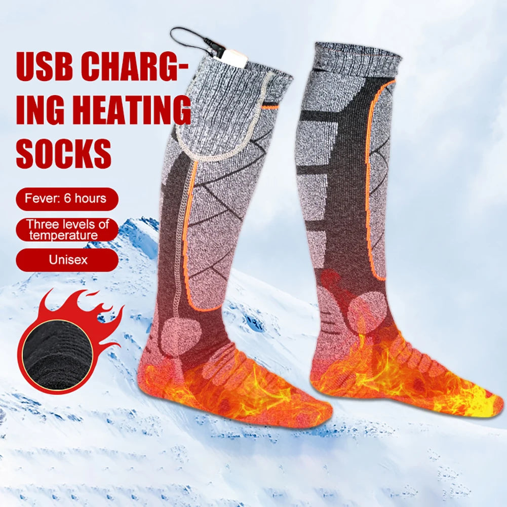 Electric Winter Warm Socks 3.7v Battery Foot Warmer Elastic Comfortable 3 Modes Adjustable