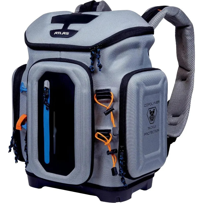 High quality Fishing Backpack, Gray EVA Material, Includes 3 3750 StowAway Utility Boxes for Worms, Lures, & Baits