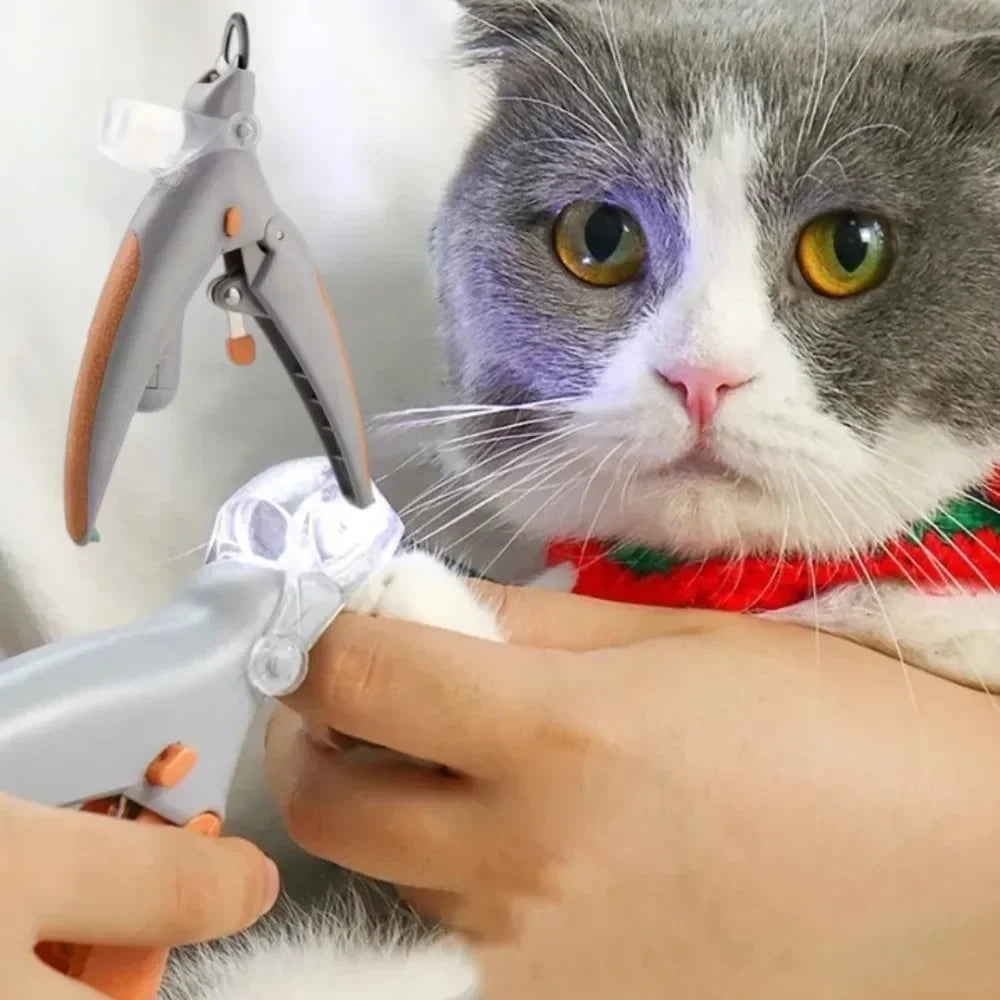 Professional Pet Metal Nail Clipper Scissors with LED Light Cat Dog Nail Clipper Tool