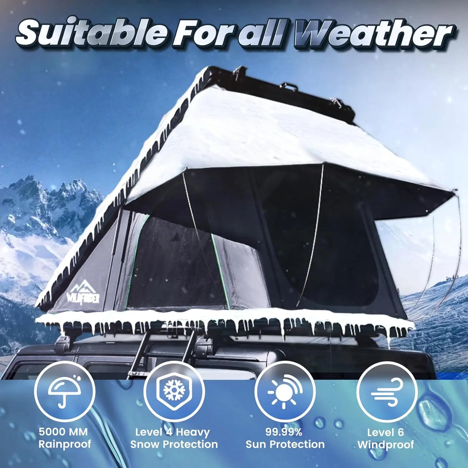 Rooftop Tent Hard Shell Roof Top Tent Hardshell Suitable for Jeep SUV Truck Van