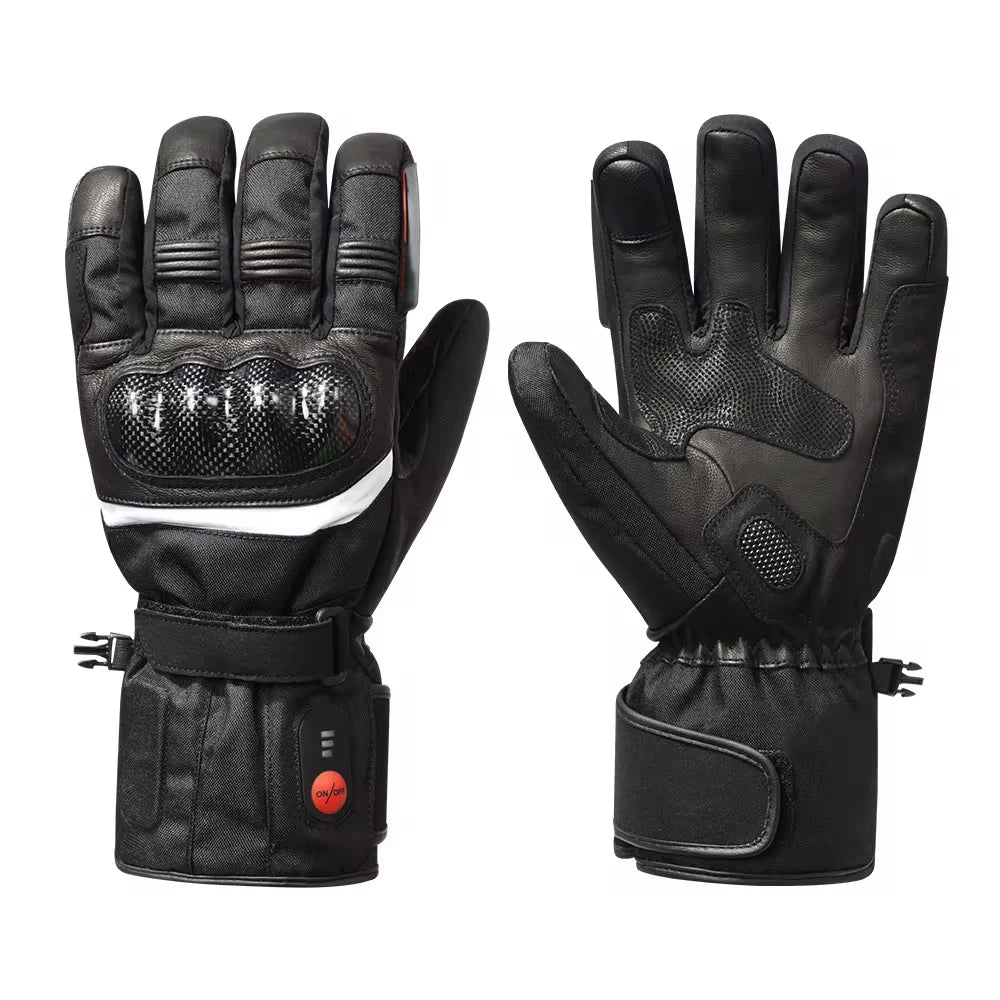 Savior 100% Waterproof Motorcycle Gloves Heated Guantes Motorbike Riding Heating Gloves Touch Screen Gloves Motorcycle Batteries