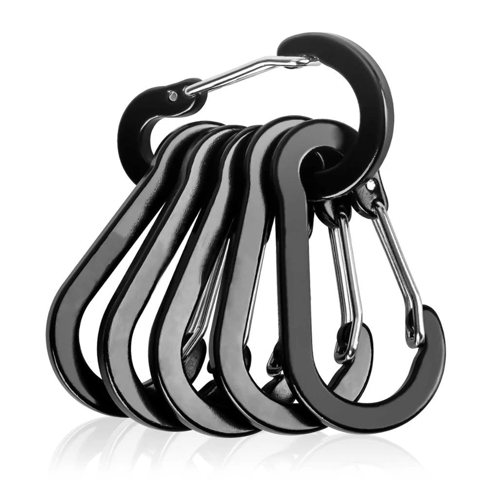 6Pcs Mini Carabiner Buckle Hook D Shape Carabiner Spring Snap Clip Multifunctional