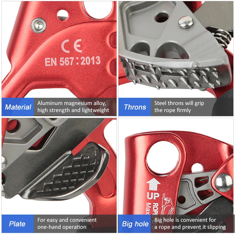 Vertical Rope Ascender Hand Ascender Aluminum  Alloy Rock Climbing