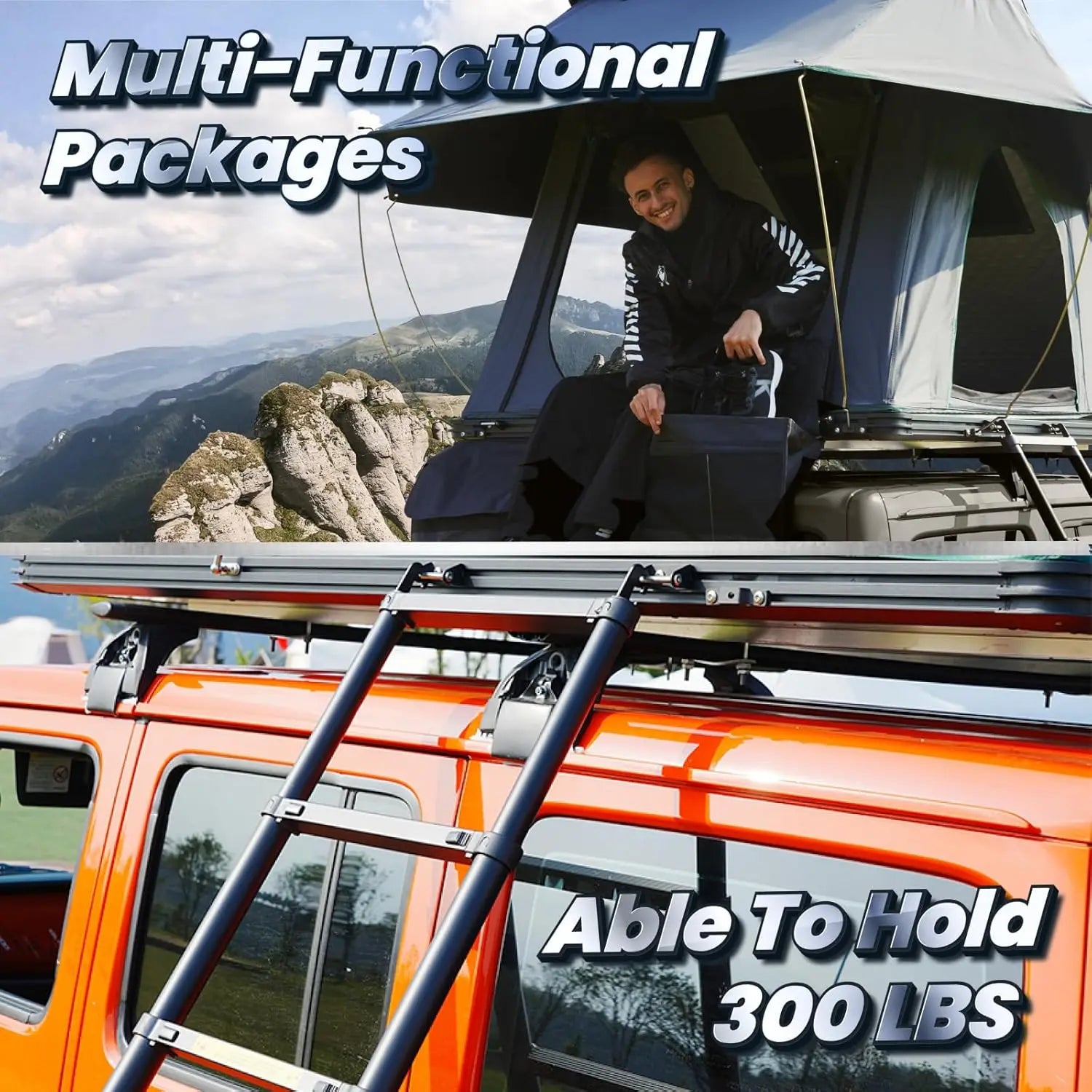 Rooftop Tent Hard Shell Roof Top Tent Hardshell Suitable for Jeep SUV Truck Van