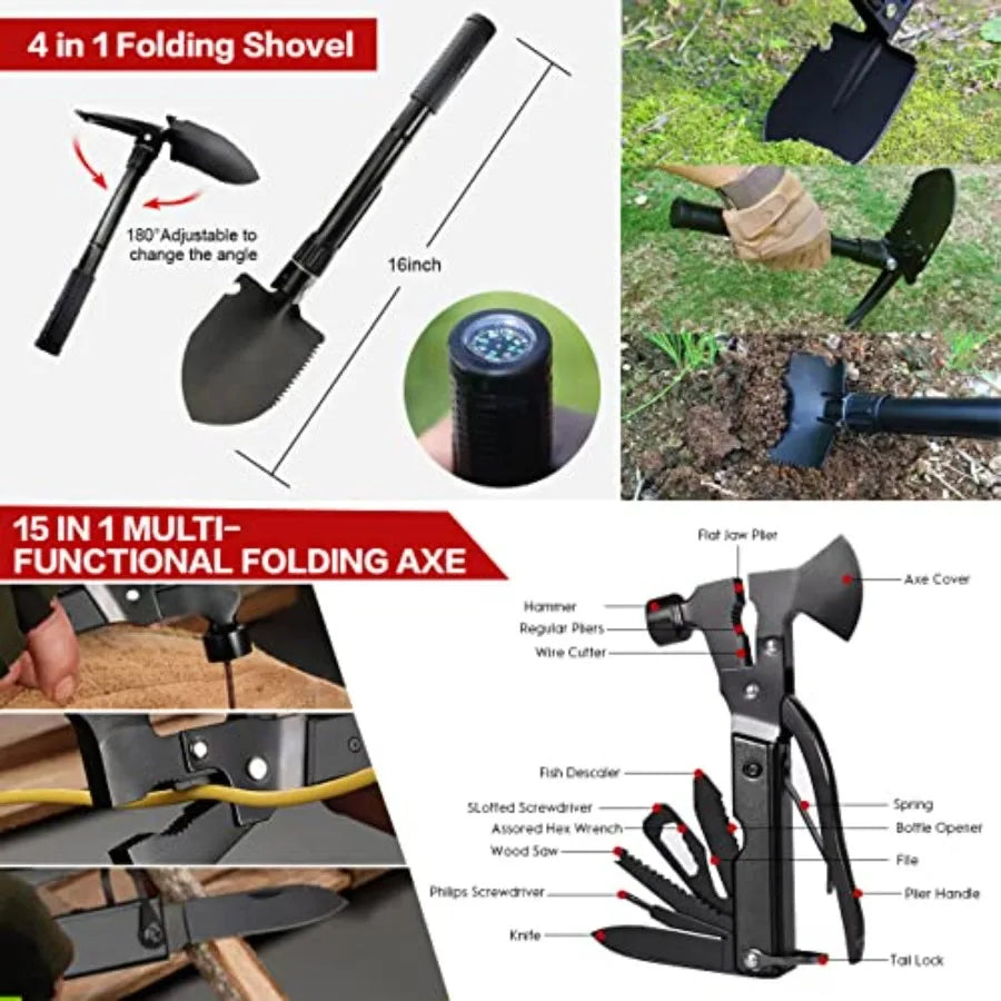 Survival Kit, 251 Pcs Survival Gear First Aid Kit with Molle System Compatible Bag and Emergency Tent,