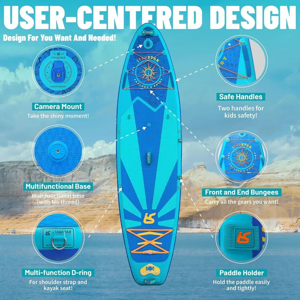 Popular Extra Wide Paddle Board, One-Stop Premium SUP Board Accessories, Tailored Fins, Stable Inflatable Stand Up Paddle Boards
