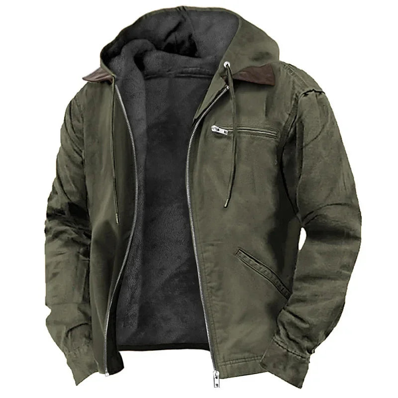 2026 New Fashion European and American Cross-border E-commerce, Solid Color Hooded Cotton Clothes Casual Men's