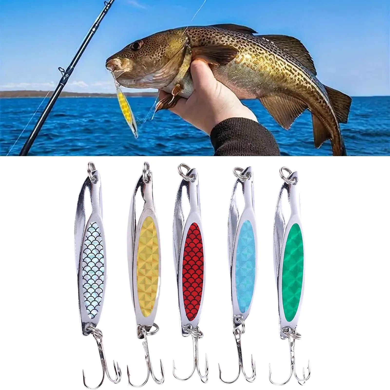 7cm Metal Casting Spoon Lure  Saltwater Fishing Long Distance Casting Shiny Bait