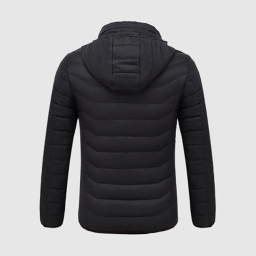 Winter Usb Heating Jackets Smart 8 Heated Stand Collar Hooded Warm Eletric Coat Thick Short Puffer Jakcet For Men Women