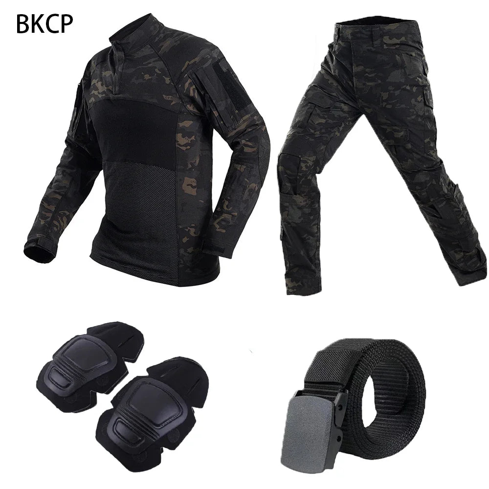 Tactical Suits Combat Shirts  Uniform Outfit Men Camouflage Tatico Tops Airsoft Multicam Force Paintball  Camo Hunting Pants