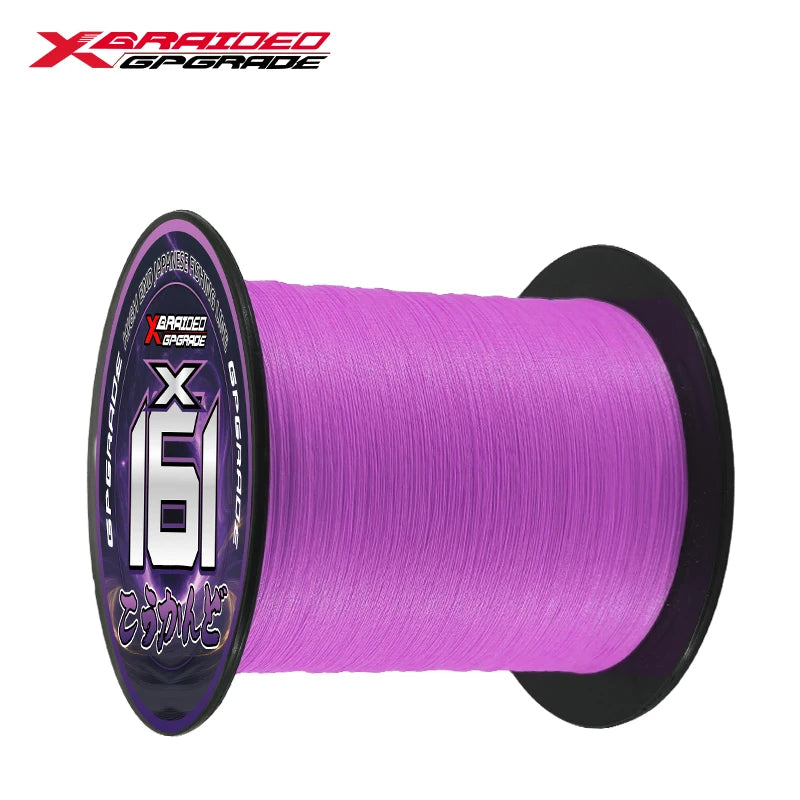 YGKPE X16 Braided Fishing Line 16 Strands Braid Purple100/150/200/300/500M PE Line Ultra Smooth