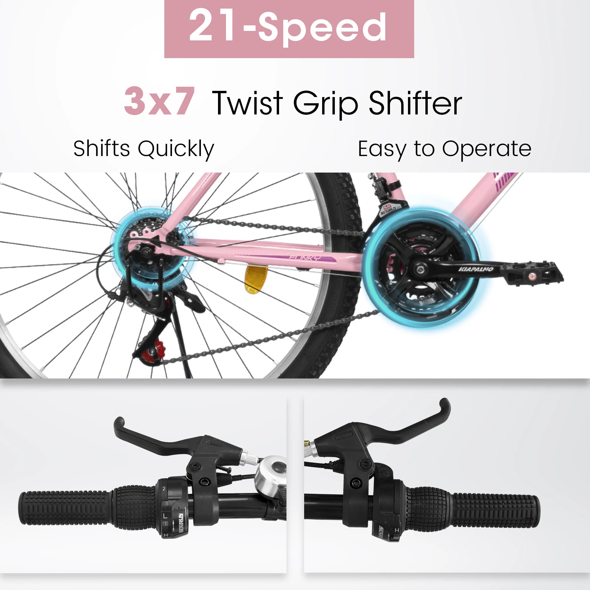 Womens' Mountain Bike, 21 Speed Outdoor Cycling Bike